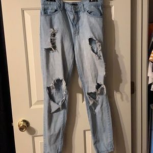 distressed boyfriend jeans